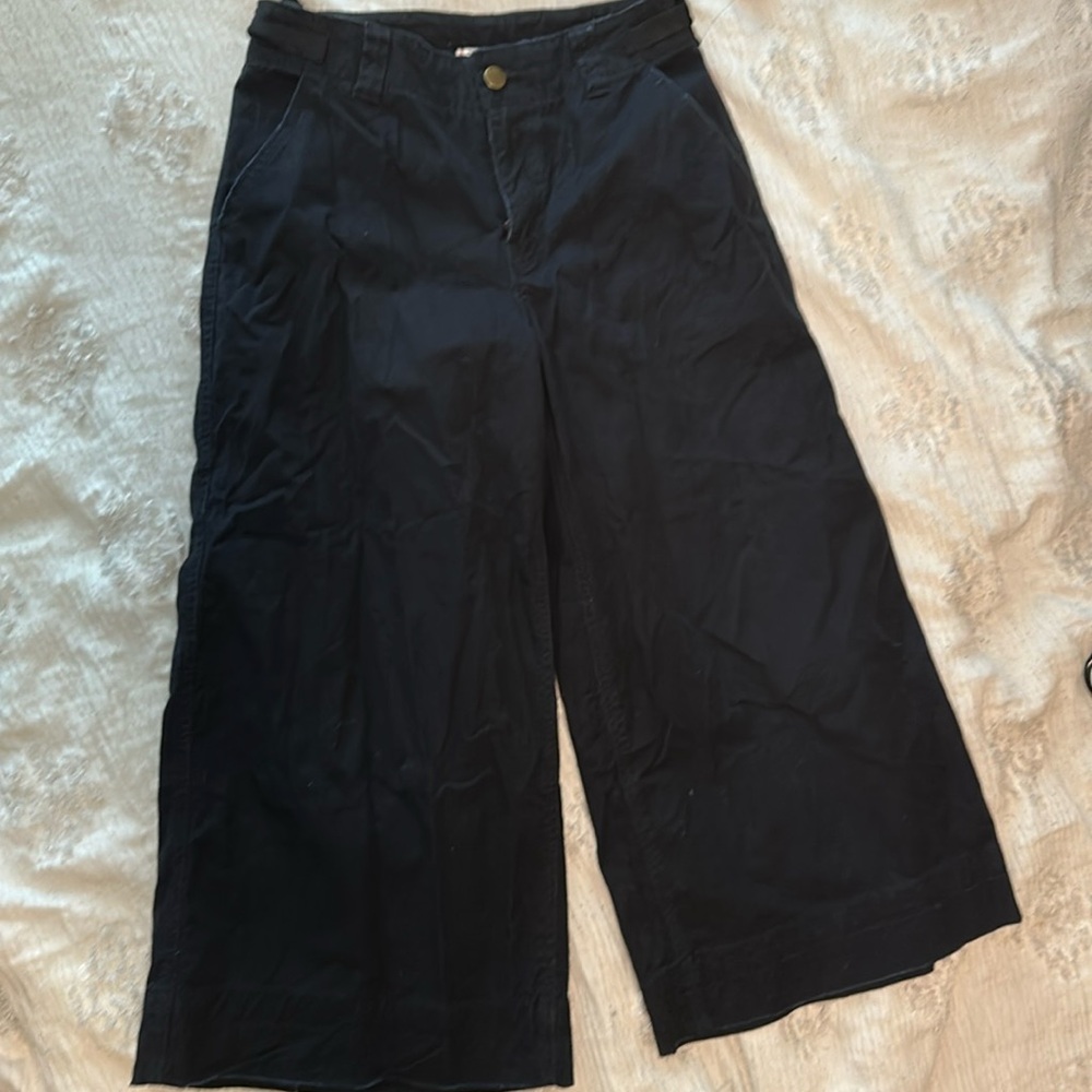 Wide Leg, Cropped Black Pants From Urban Outfitters